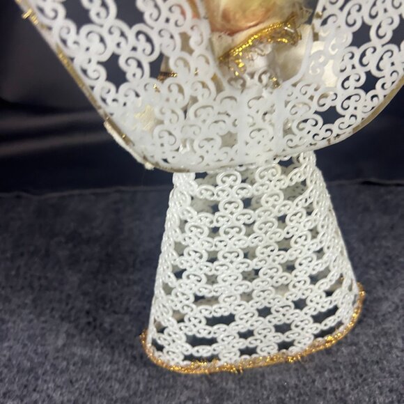 Christmas Angel Tree Topper Vintage Vinyl 1950’s Era Yellow Hair - Picture 2 of 9